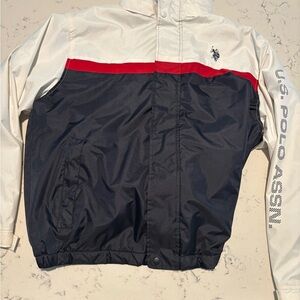 U.S. Polo Assn. Navy and White Jacket with Red Accent